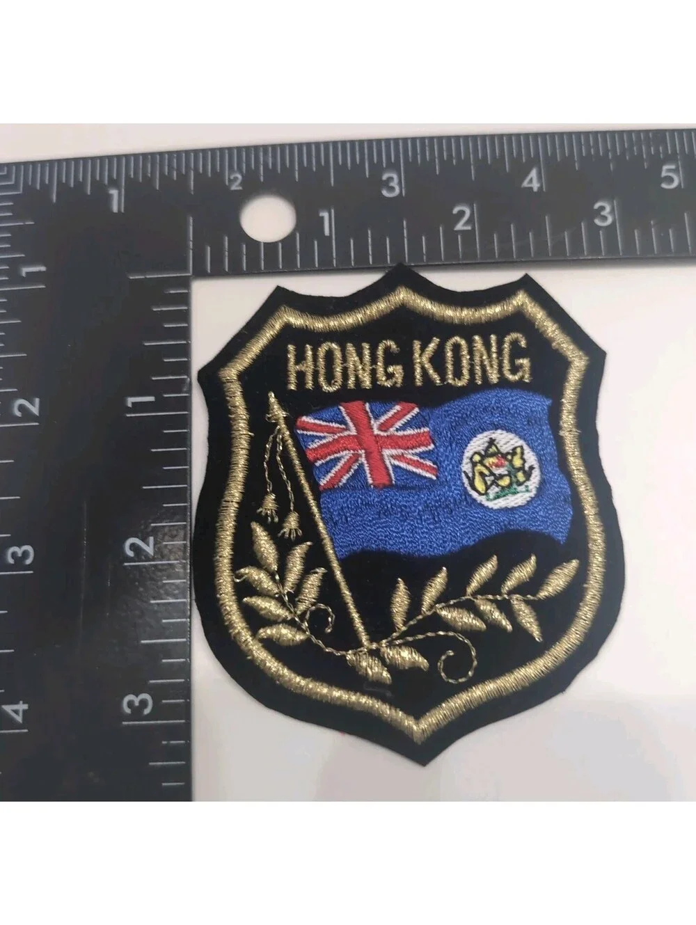 Vintage Hong Kong British Flag Embroidered Patch 80s 90s Pristine Condition NEW